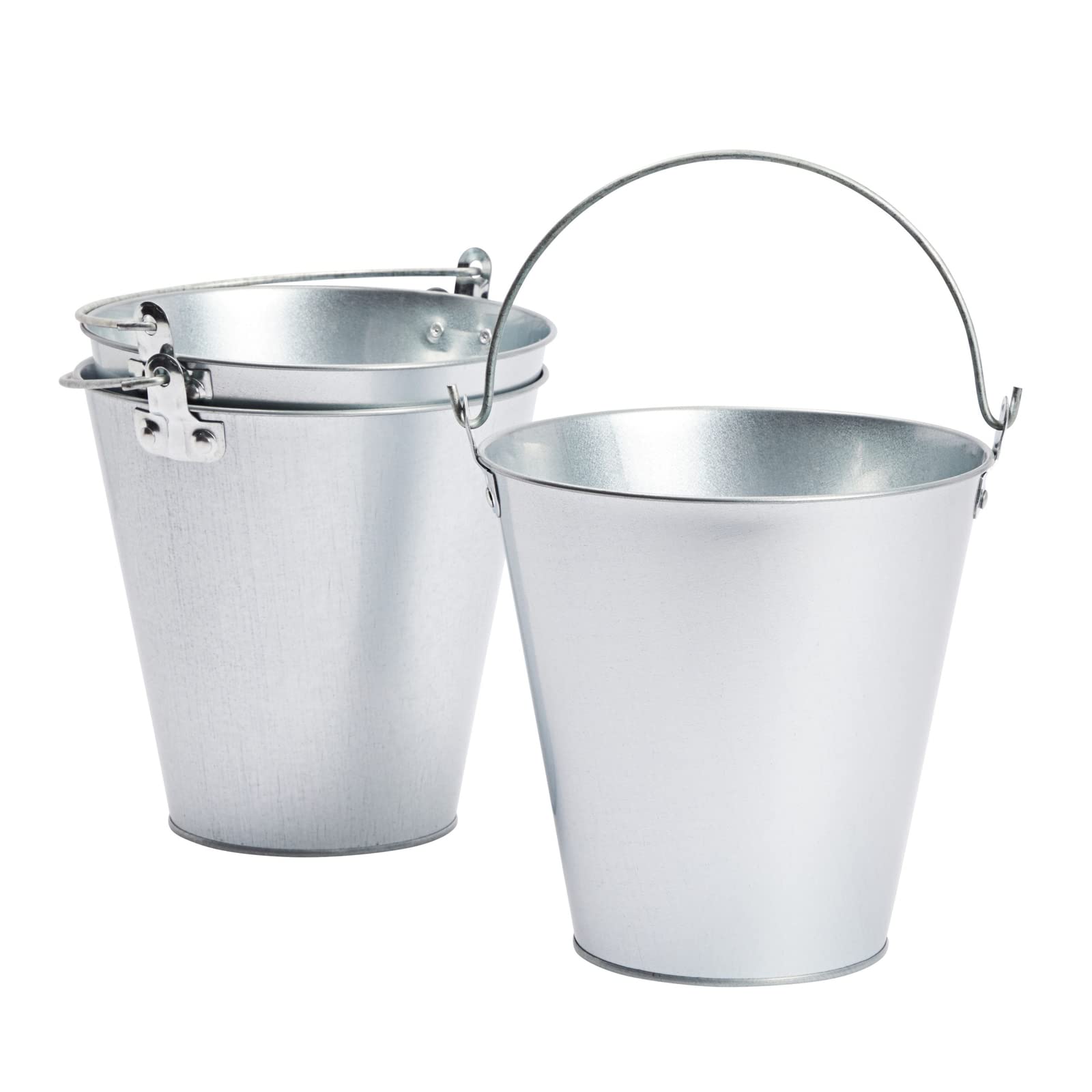 Juvale balde de metal, vista superior, ideal para mantener bebidas frías en eventos.