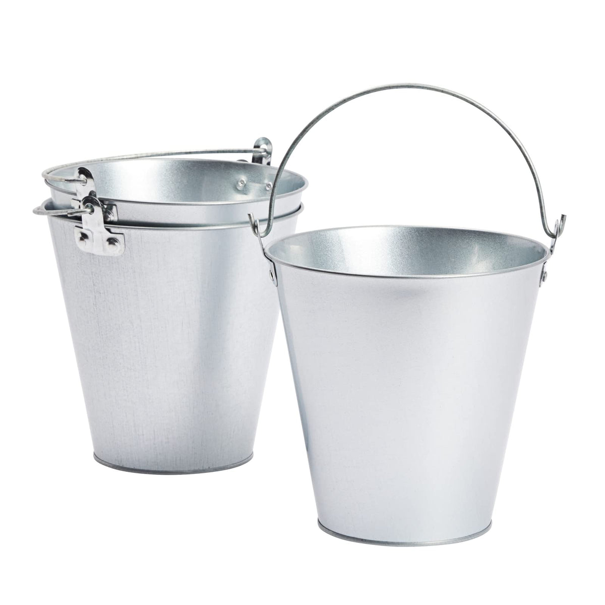 Juvale balde de metal, vista superior, ideal para mantener bebidas frías en eventos.
