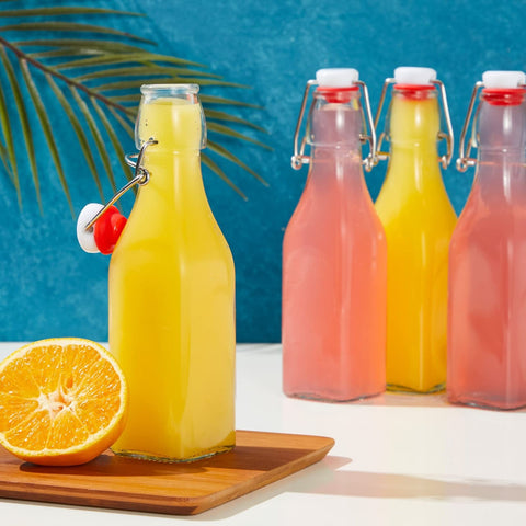 Botella de vidrio Juvale de 8 onzas con tapa oscilante para aceites infusionados