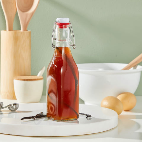 Juvale botella de vidrio 8 onzas con tapa oscilante para jarabe casero