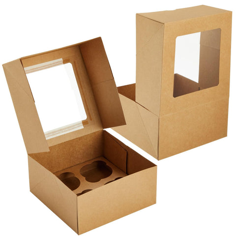 Inserto estable dentro de la caja Juvale mantiene cupcakes intactos.