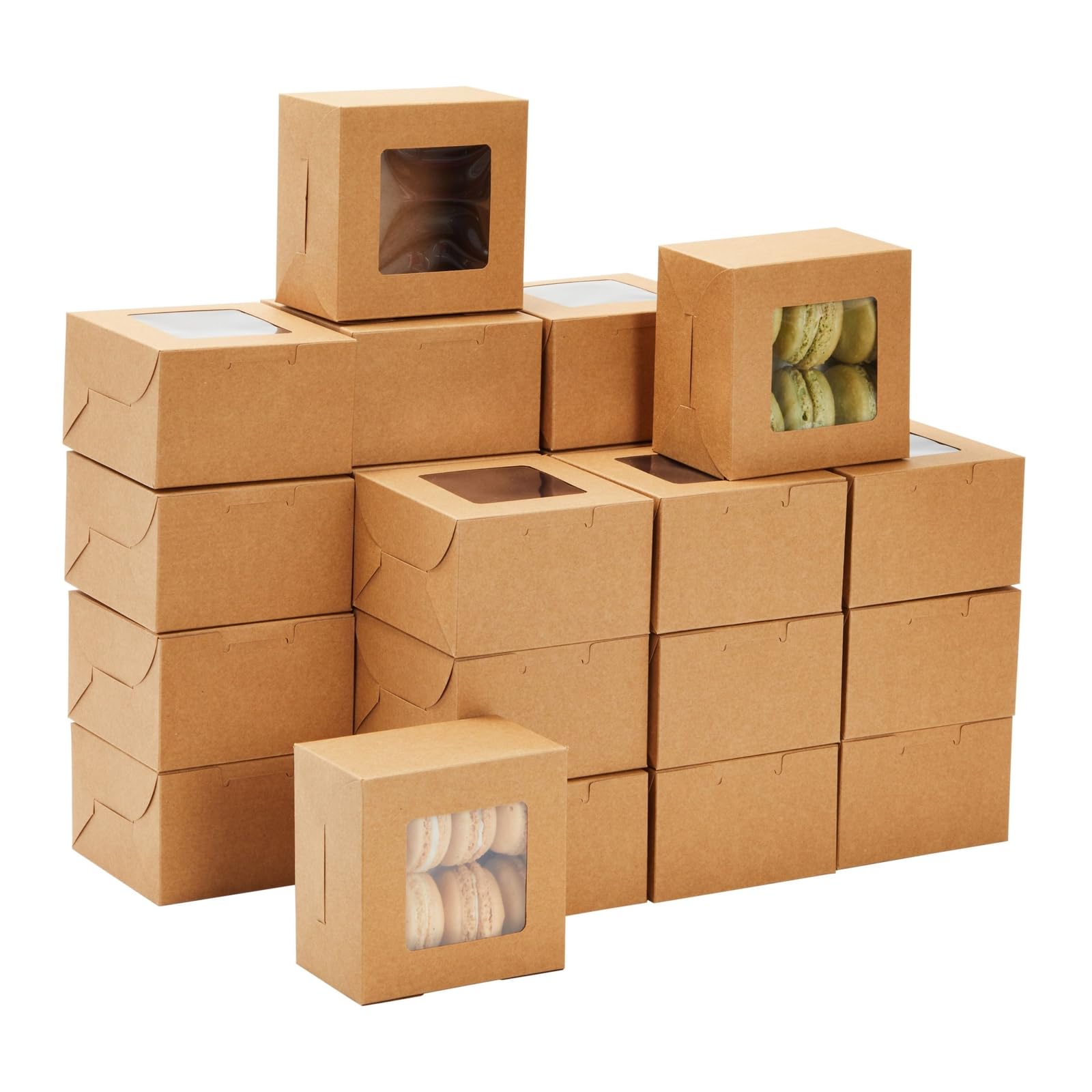 Juvale cajas galletas con ventana muestran galletas y dulces de forma atractiva para regalo