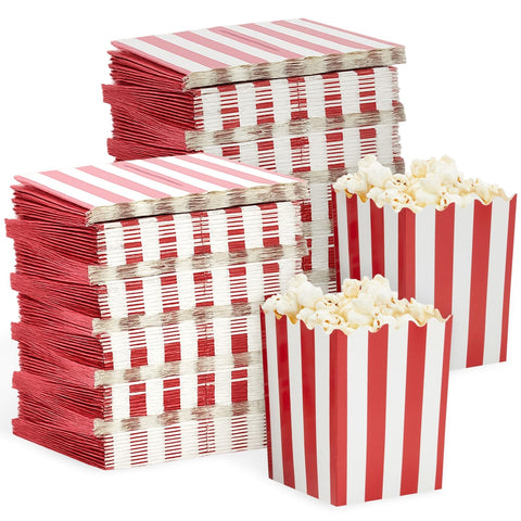 Cajas Juvale mini de palomitas rojas y blancas, porciones individuales para cine en casa
