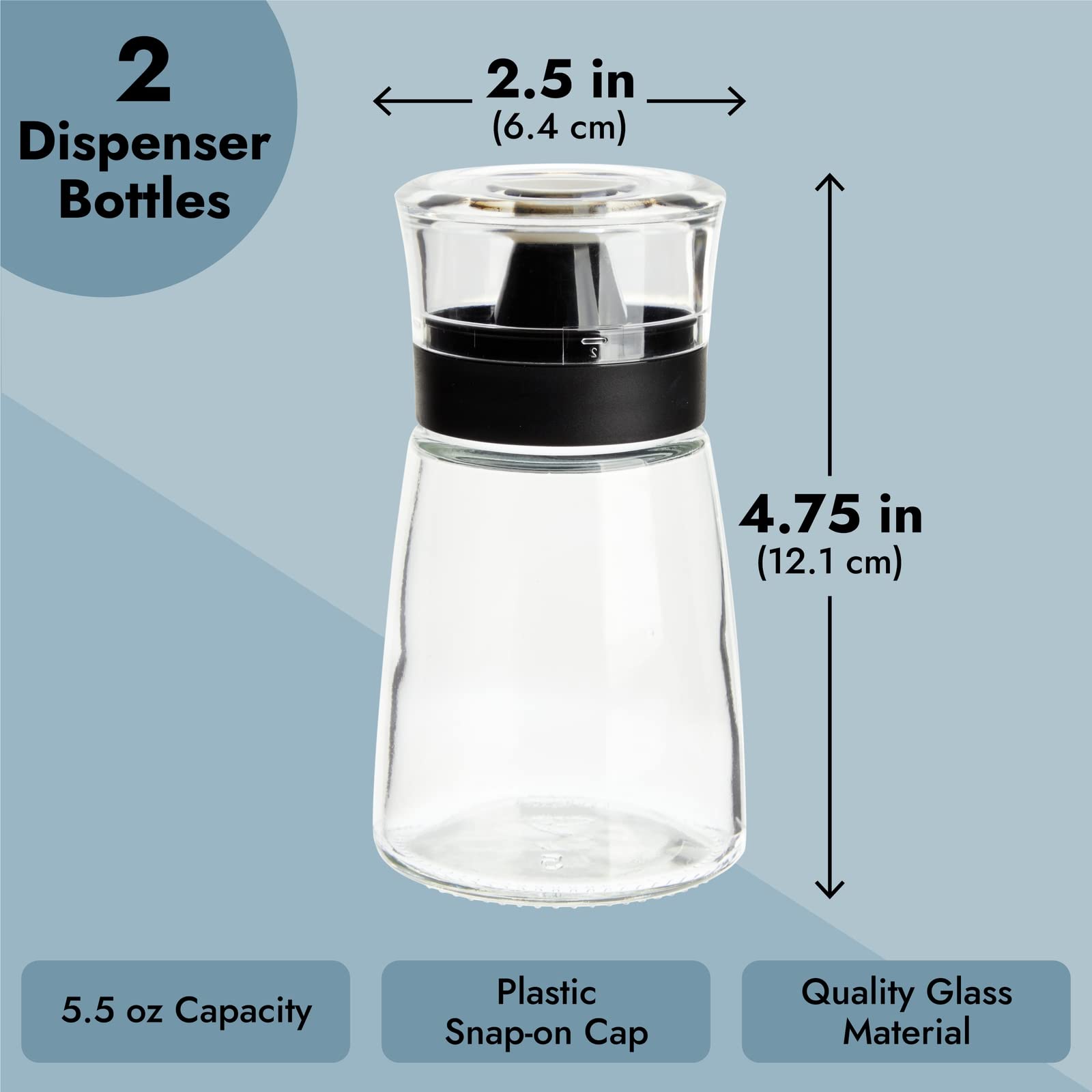 Juvale conjunto de dispensadores de vidrio compactos para cocina.