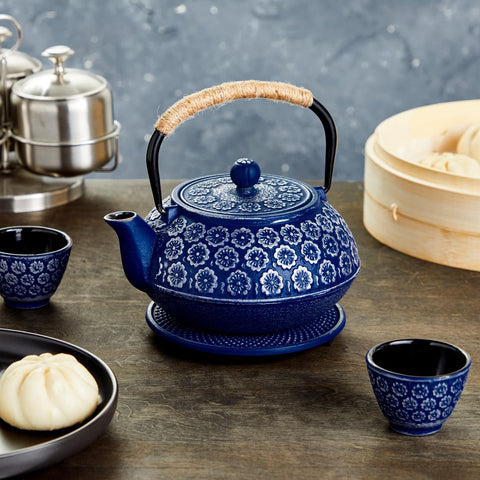 Conjunto de 4 tazas de ceramica para la tetera Juvale