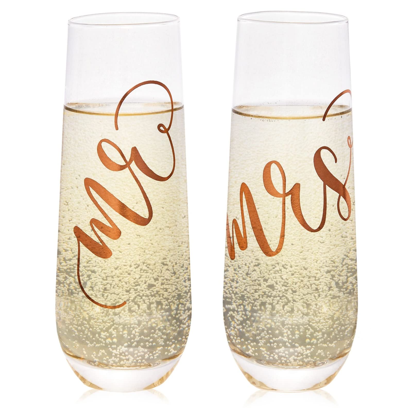 Copas de champán Juvale Sr. y Sra., brindis elegante para bodas