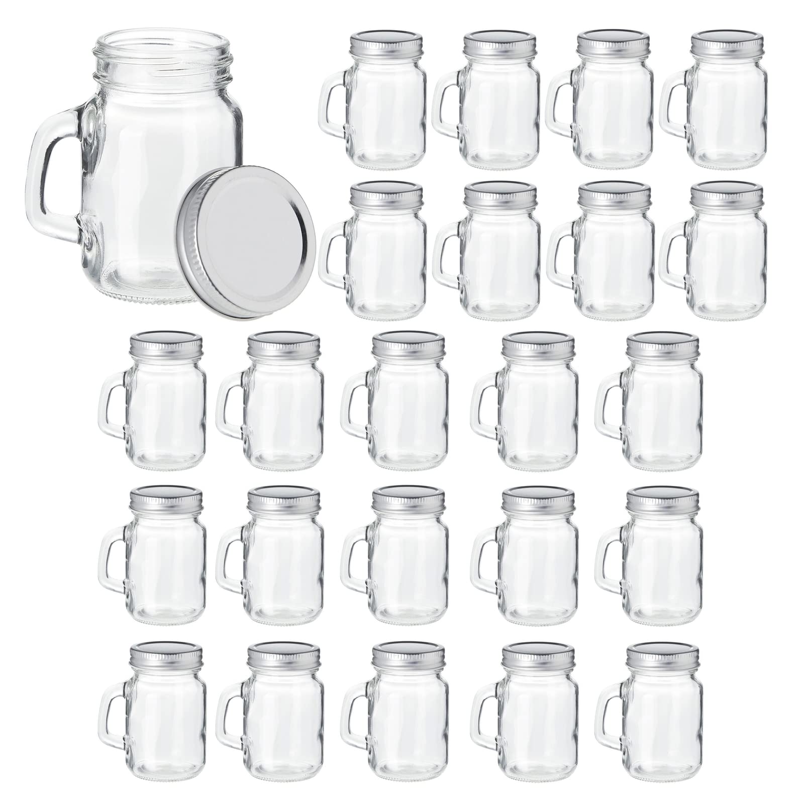 Frasco Juvale de cristal con asa de 4 oz para porciones y transporte.