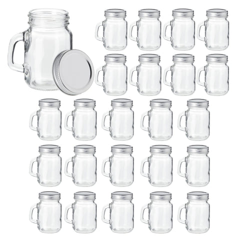 Frasco Juvale de cristal con asa de 4 oz para porciones y transporte.