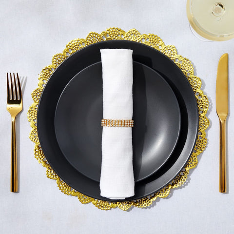 Juvale mantel papel dorado lace redondo de 12 pulgadas decoración rápida y pulida para eventos