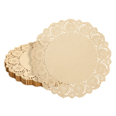 Juvale manteles de papel redondo 12 pulgadas marrón, ideal para una mesa elegante