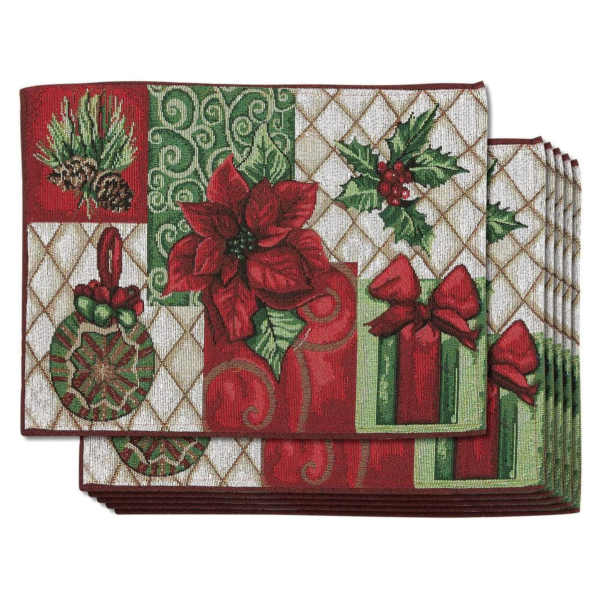 Manteles Juvale rectangulares con poinsettia, protegen la mesa en interiores y exteriores