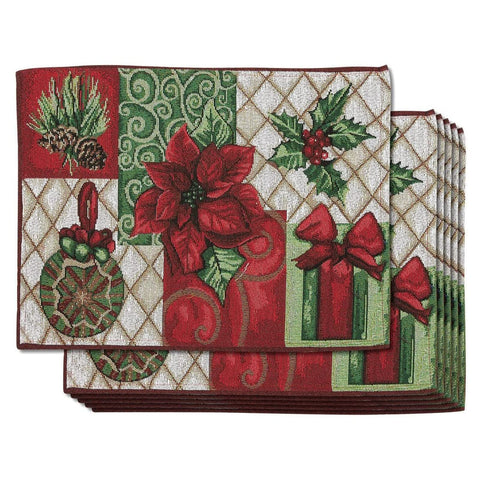 Manteles Juvale rectangulares con poinsettia, protegen la mesa en interiores y exteriores
