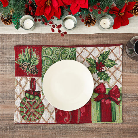 Manteles Juvale con diseño poinsettia, duraderos para cenas festivas