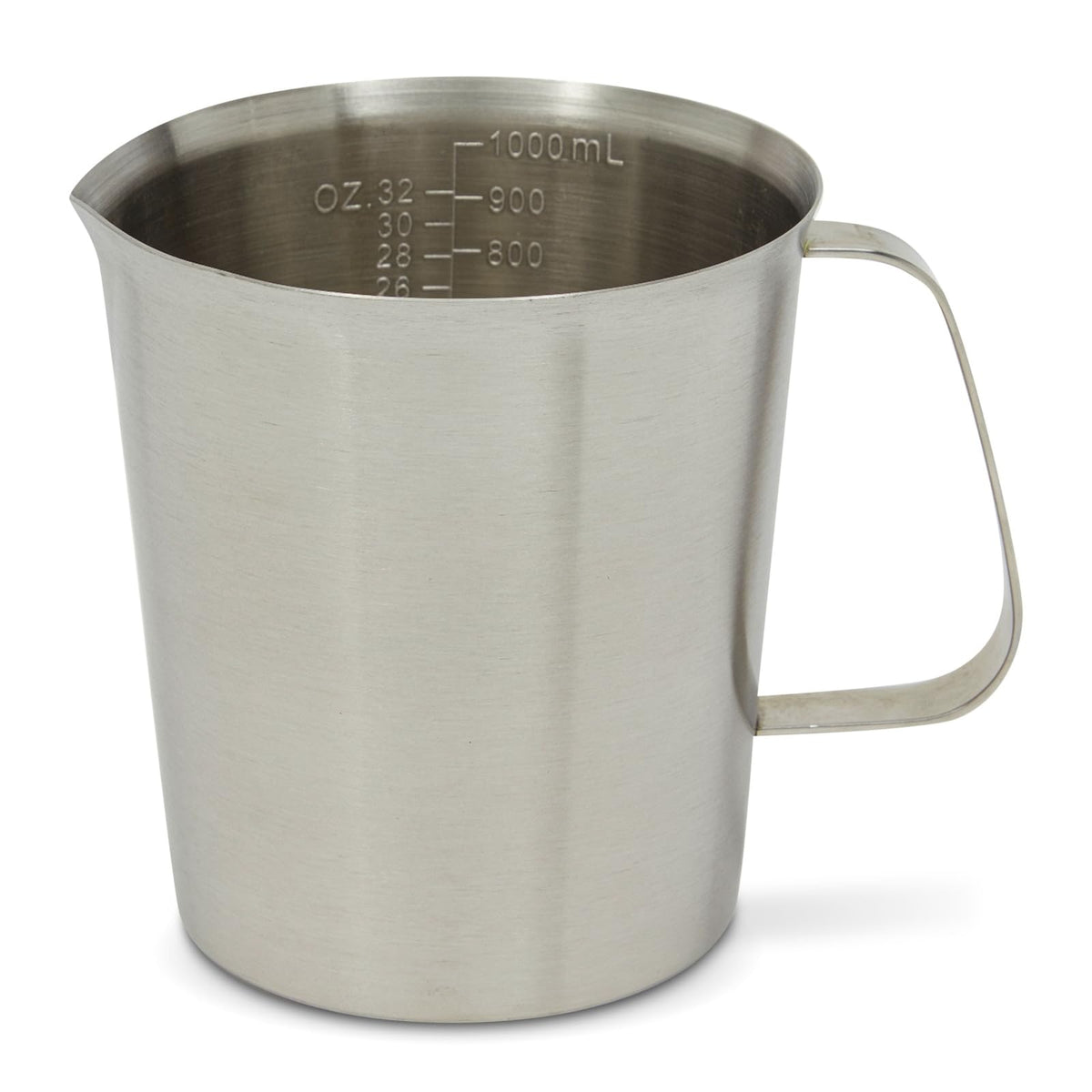 Juvale tazas medidoras de acero inoxidable con mango ergonómico para verter con precisión.