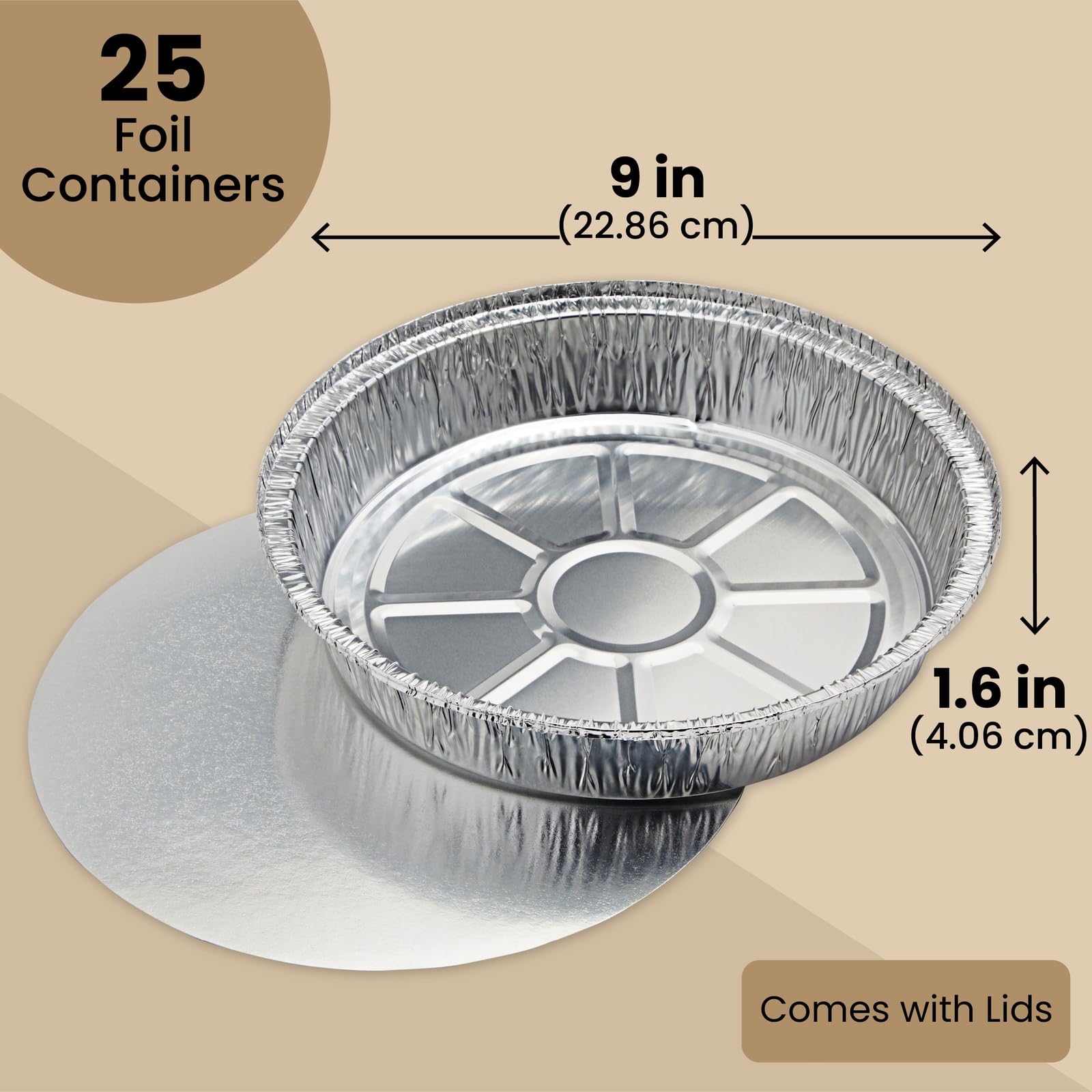 Juvale pan aluminio de 9 pulgadas para hornear recetas y presentar con estilo.