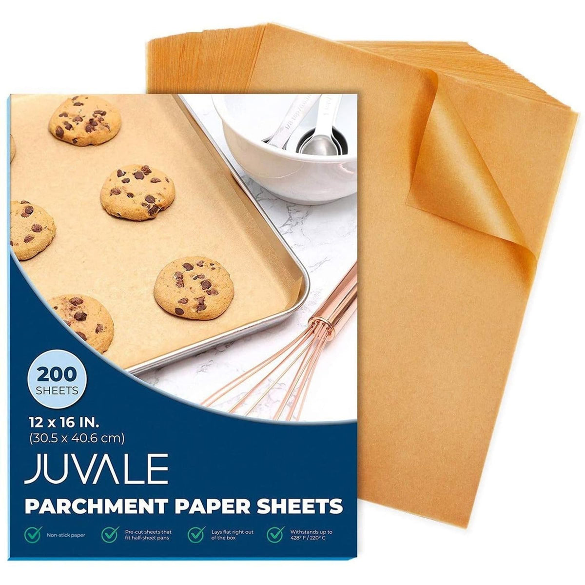Juvale papel pergamino 12x16 marrón antiadherente para hornear sin pegarse