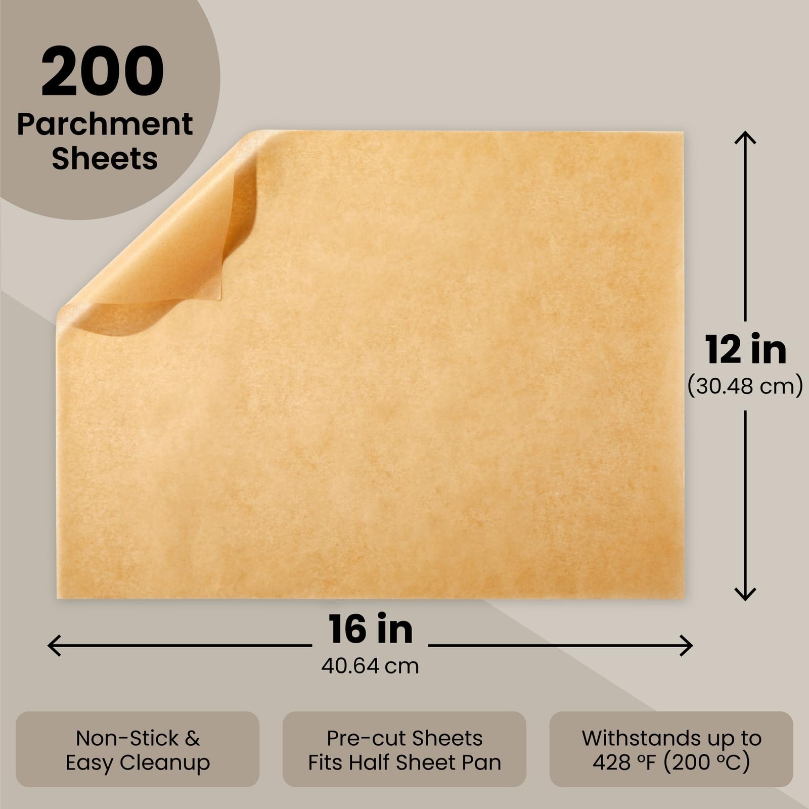 Juvale papel pergamino no blanqueado 12x16 resistente al calor