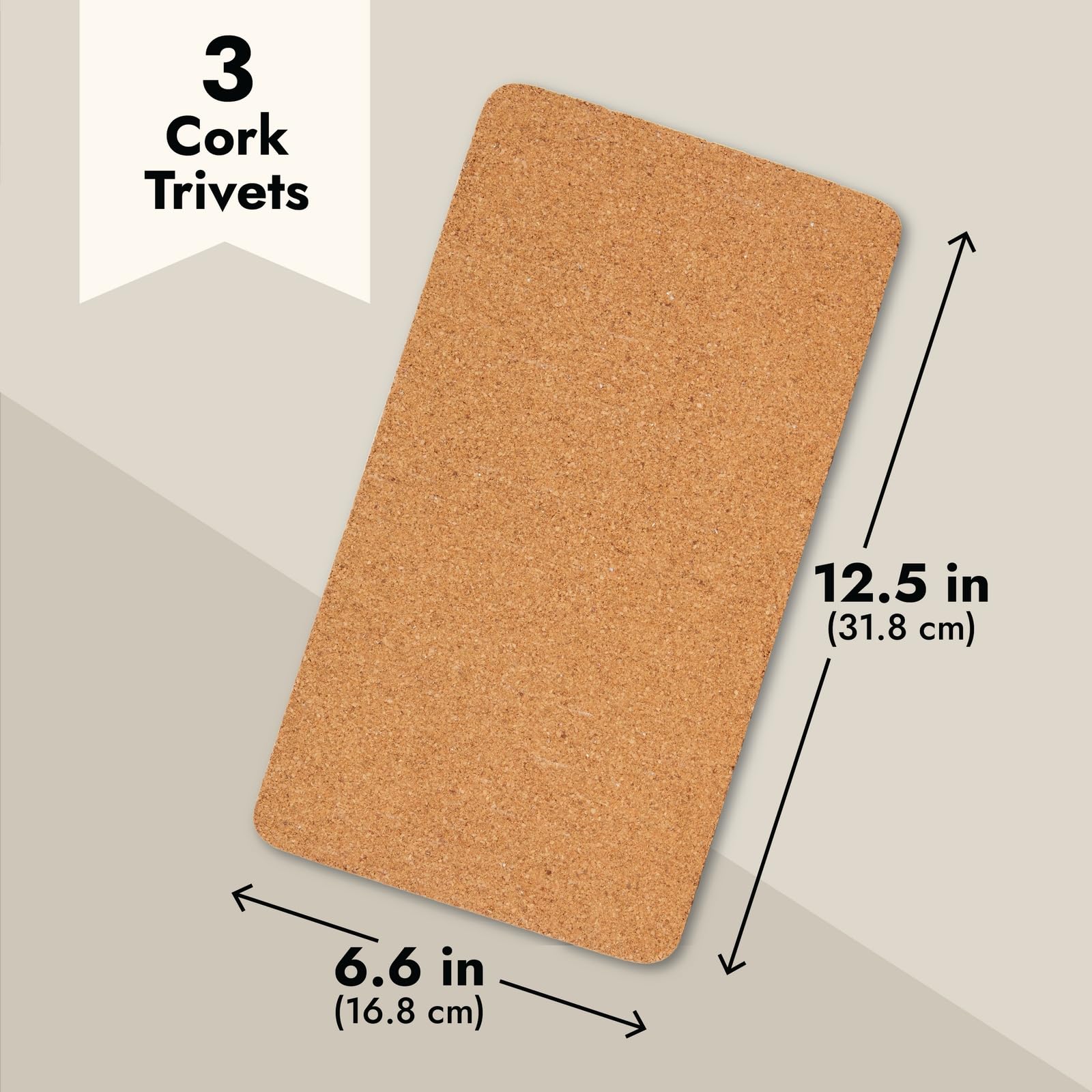 Juvale salvamantel rectangular de corcho en mesa, mejora la presentación