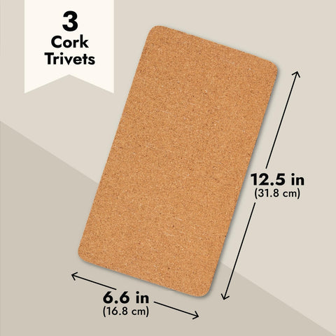 Juvale salvamantel rectangular de corcho en mesa, mejora la presentación