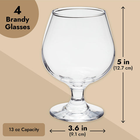 Snifter Juvale con capacidad de 13 oz para permitir respirar al brandy.
