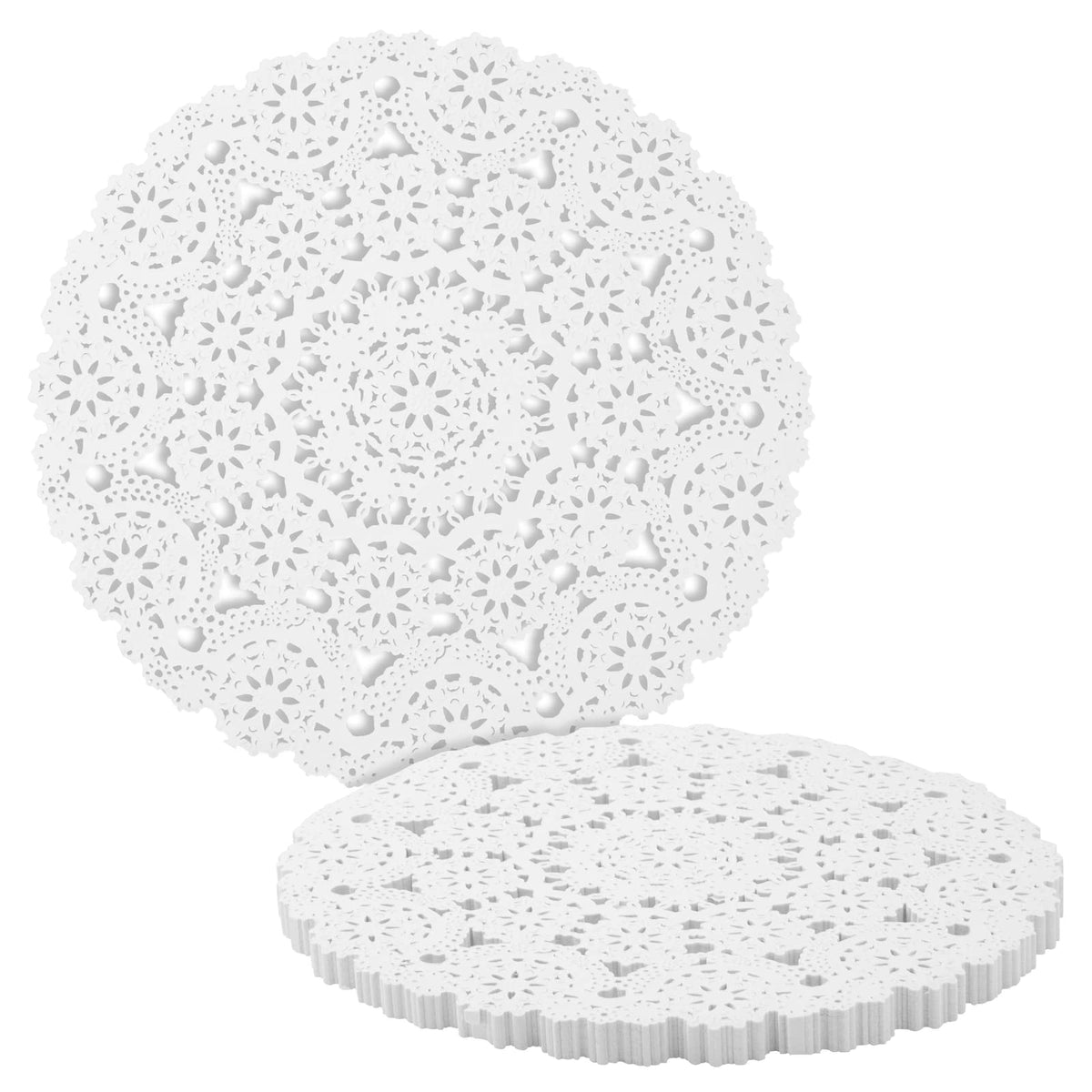Juvale tapetes de encaje blancos de 12 pulgadas para decorar la mesa.