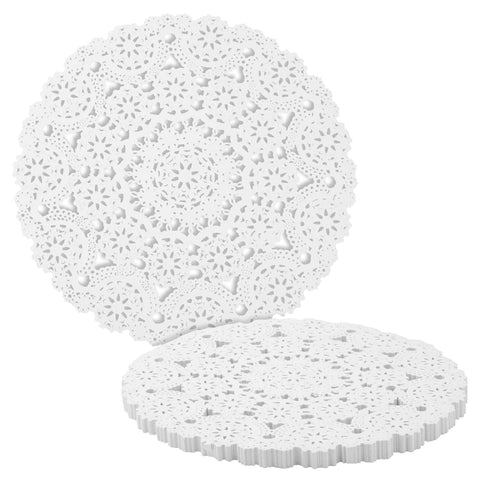 Juvale tapetes de encaje blancos de 12 pulgadas para decorar la mesa.