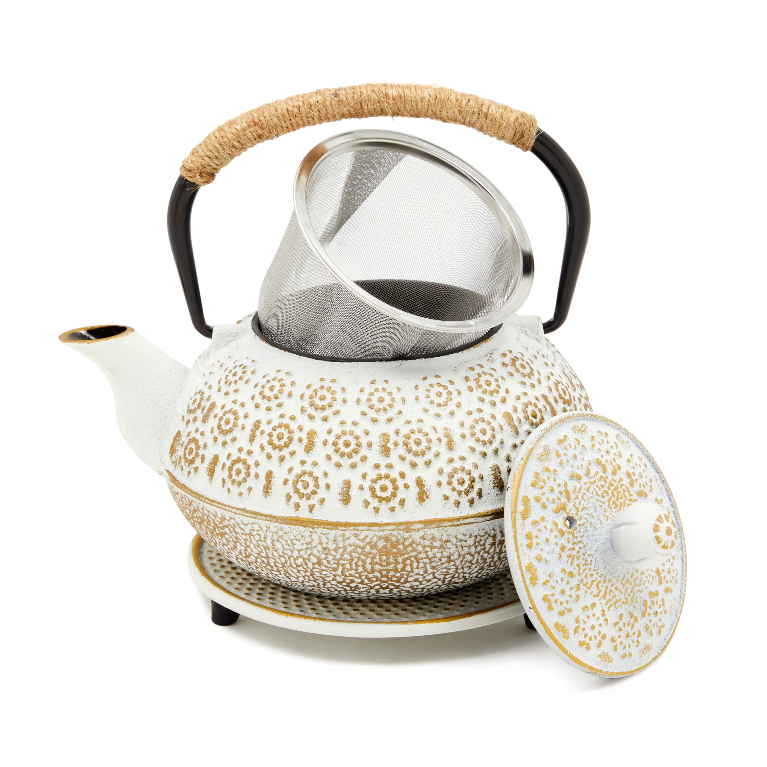 Tetera Juvale en estufa con infusor para mantener la temperatura estable del té.