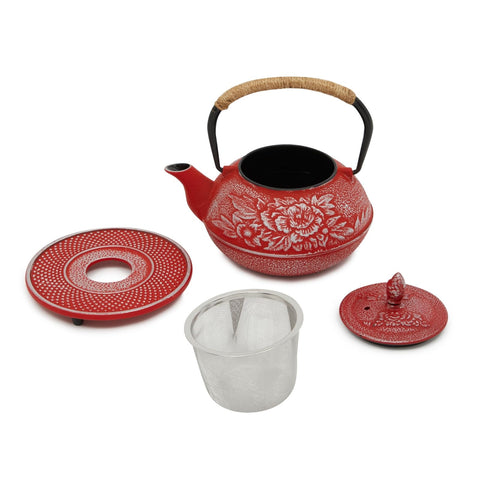 Diseño rojo elegante y tradicional para servir con estilo.
