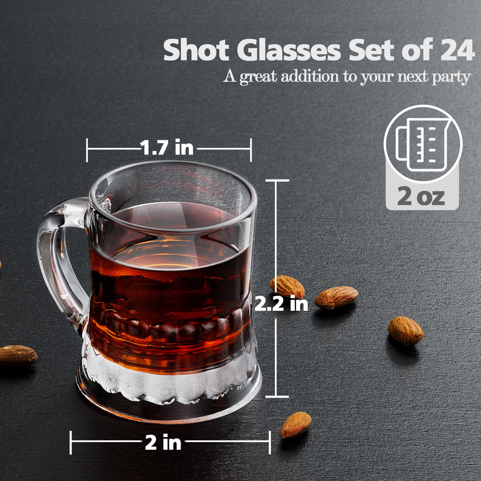 Conjunto de 24 vasos chupitos plásticos de JUXINGDAZYF para fiestas y porciones de 2 oz.