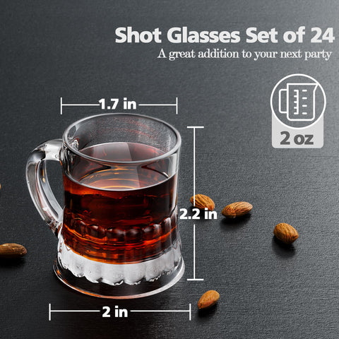 Conjunto de 24 vasos chupitos plásticos de JUXINGDAZYF para fiestas y porciones de 2 oz.