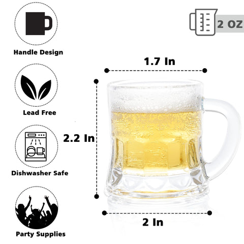 Vaso JUXINGDAZYF de 2 onzas con asa para licores y shots.