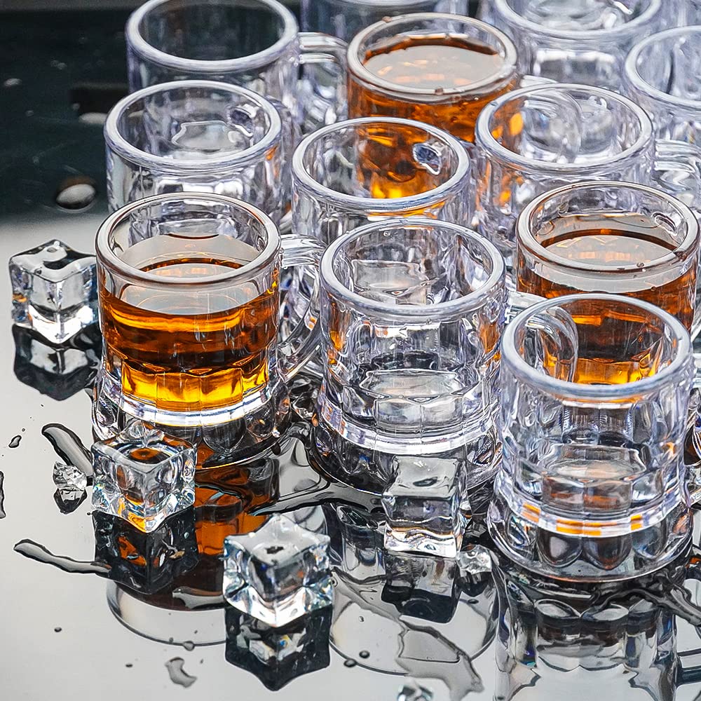 Vaso mini de cervezas JUXINGDAZYF con base pesada, ideal para servir 2 oz con seguridad.