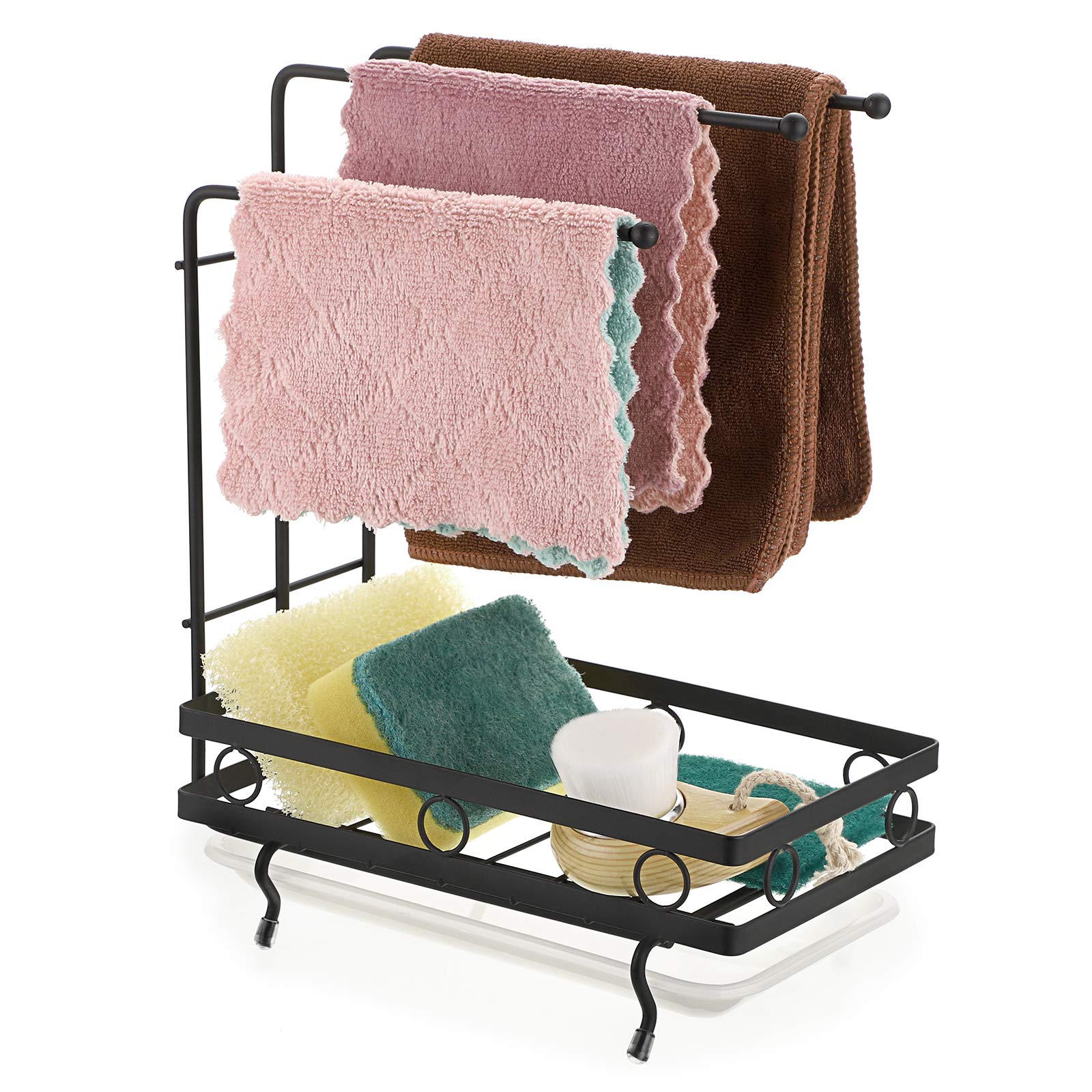 JUXYES portaesponjas en fregadero para organizar esponjas y paños.