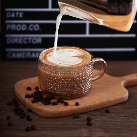 JVJRFQ, taza de desayuno de 14 onzas ámbar, ideal para capuchino y café con leche.