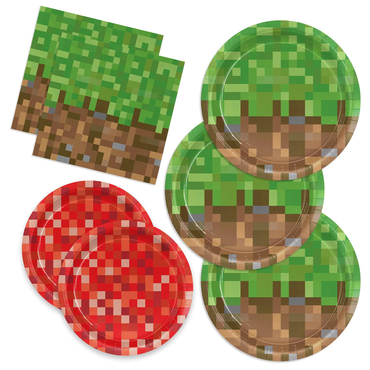 JVORFDG platos verdes de 9 pulgadas para fiestas temáticas con diseño vibrante