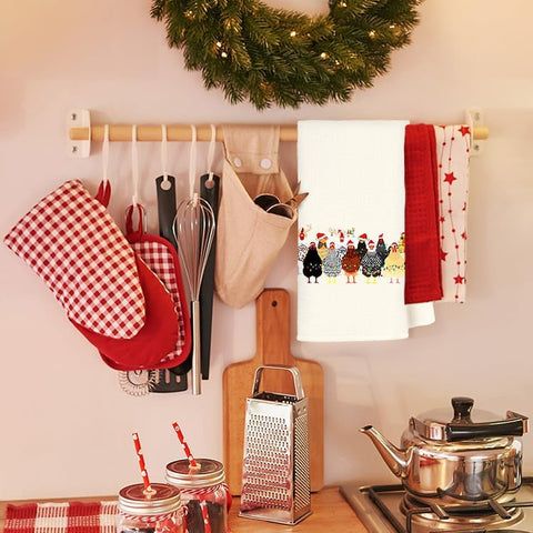 Regalo navideño con toallas Jvpke de pollo; perfecto para amantes de la cocina