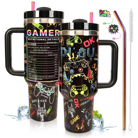 Vaso jvycjlu gamer 40oz, acero inoxidable para uso diario.