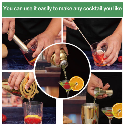 JWJIUEJIU machacador de cocteles, extrayendo aromas de hierbas.