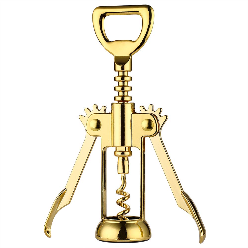 Destapador de vino JXS dorado con gusano y alas ergonómicas para uso diario