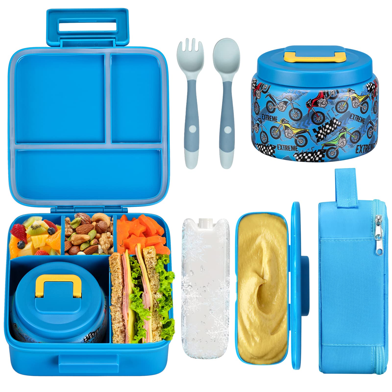 JXXM bento-ninos-compartimentos mantiene las comidas separadas y frescas.
