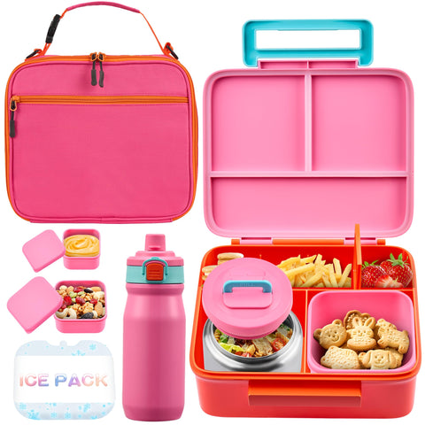 Lonchera JXXM para niñas rosa lista para el día escolar.