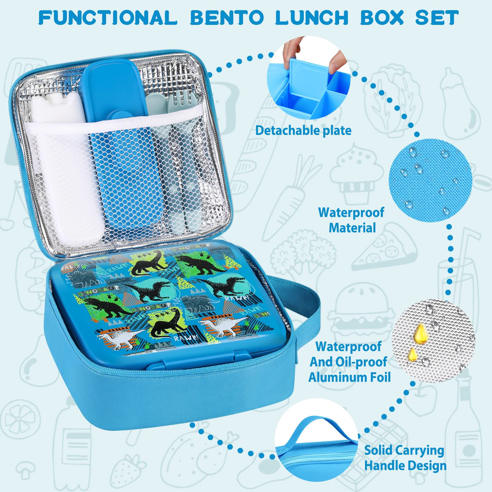 Bolsa de almuerzo aislante de JXXM conserva temperatura y frescura.