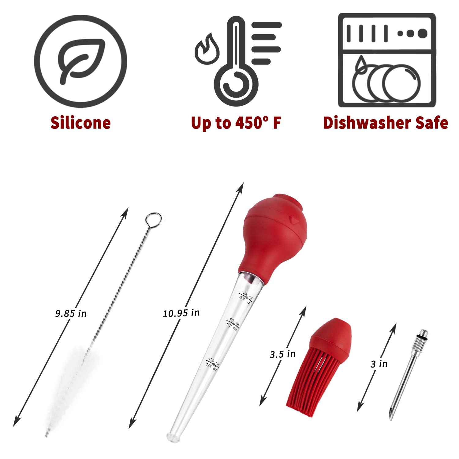 Cepillo de baster de JY COOKMENT para distribuir jugos sin salpicaduras
