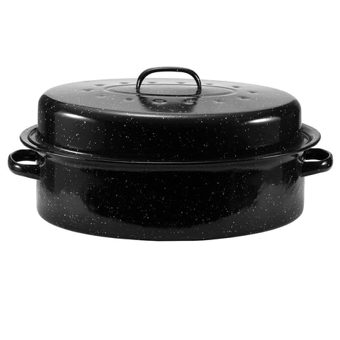 JY COOKMENT pan de asar granito 18 pulgadas, tamaño ideal para pavo grande.