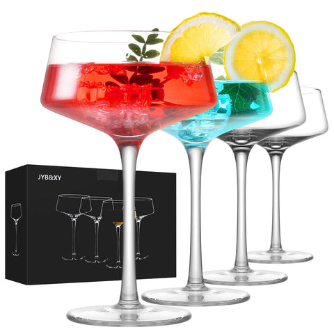 Vasos martini 9 oz de JYB&XY, conjunto4, ideales para cócteles en casa.