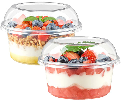 Jycnolm postres vasos 12 onzas con tapa domo muestran postres listos para llevar