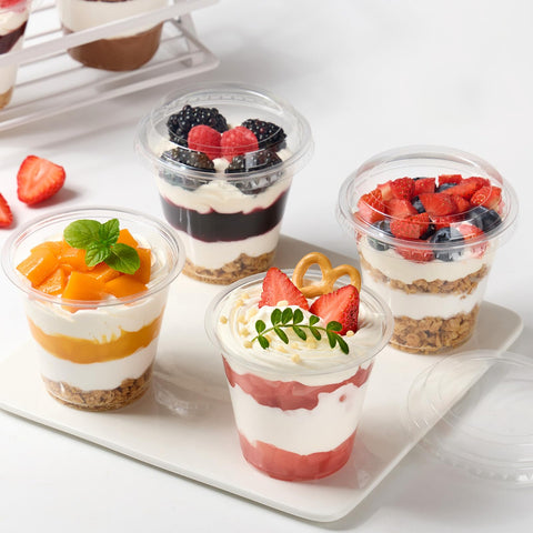 Jycnolm con tapa para pudding y mousse, servicio práctico.