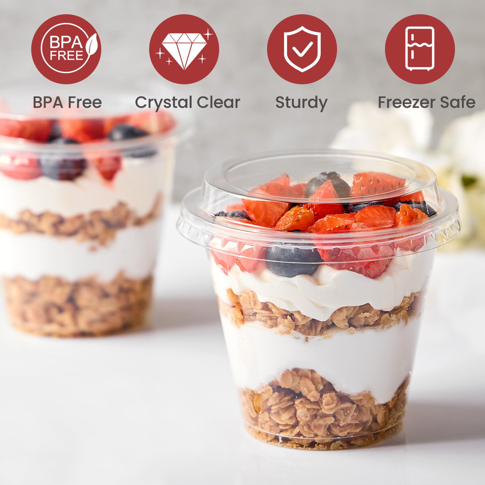 Vasos Jycnolm para fruta y postre de 9 onzas.