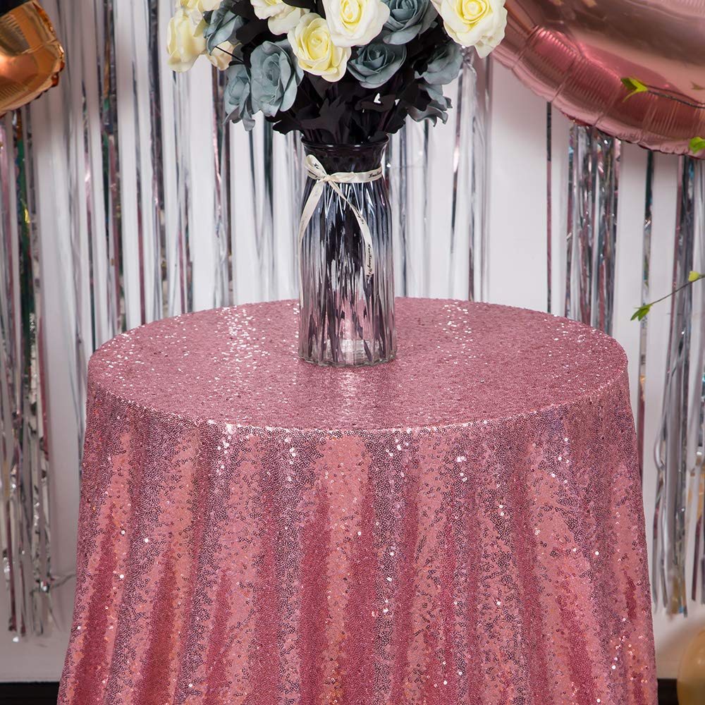 JYFLZQ mantel lentejuelas rosa para fiesta, crea ambiente festivo y deslumbrante