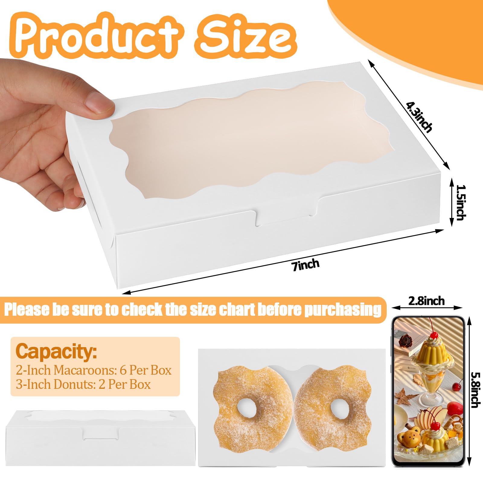 Cajas Jyongmer blancas de 350gsm con ventana PVC para mantener frescura.